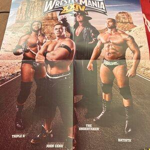 WWE WrestleMania Poster with Black and Red Accents
